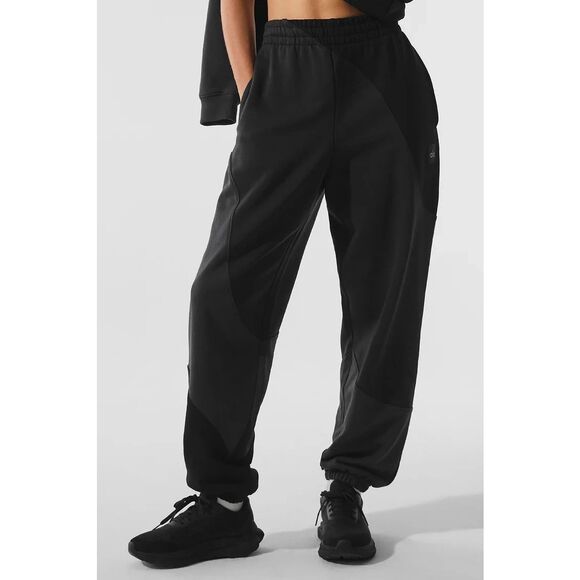 ALO Yoga U5018R Men's S Women's M Vintage Black Tonal Make Waves Sweatpants - Picture 13 of 14